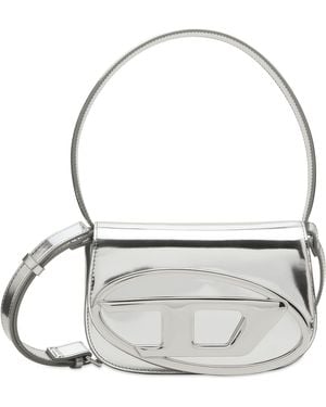 DIESEL 1Dr Logo Mirror Leather Handbag - Grey