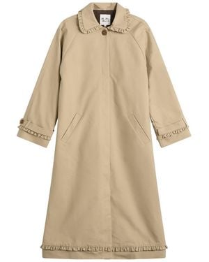 My Mum Made It Tailored Gather Trench Coat - Natural