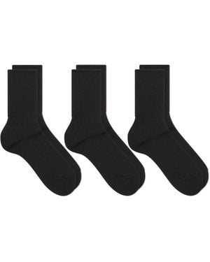 RoToTo Organic Daily Ribbed Crew Sock - Black