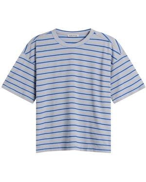 YMC Triple Rapport Stripe T Shirt - Blue