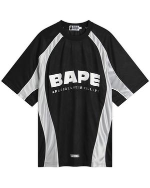 A Bathing Ape Solid Camo Jacquard Multi Football Jersey - Black