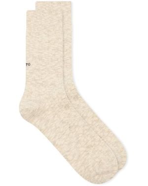 RoToTo Organic Cotton Slub Crew Sock - Natural