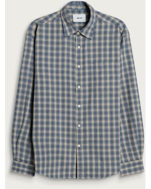 NN07 Deon Check Flannel Shirt - Blue