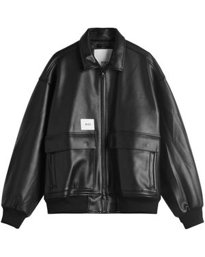 WTAPS 04 Synthetic Leather Flight Jacket - Black