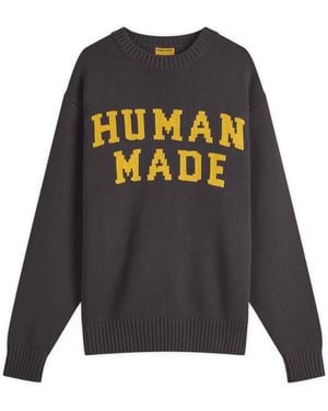Human Made Polar Bear Crew Neck Knitted Sweater - Gray