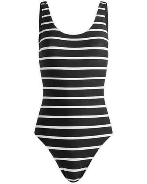 Anine Bing Jace Stripe Swimsuit - Black