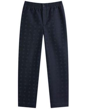 KENZO Weave Tapered Leg Trousers - Blue