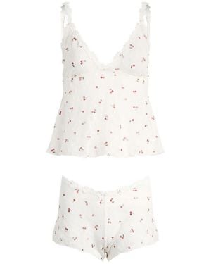 Skims Stretch Lace Triangle Cami & Short Set - White