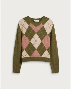 DUNST Alpaca Argyle Sweater - Green