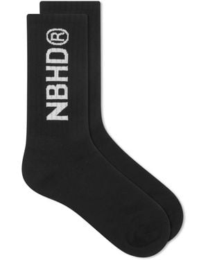 Neighborhood Branded Logo Crew Socks - Black