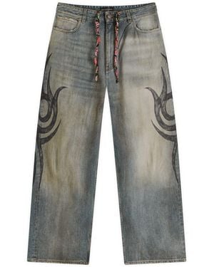 Balenciaga Tattoo Baggy Jeans - Grey