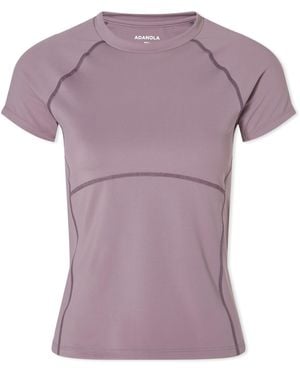 ADANOLA Ultimate Seam Detail Short Sleeve Top - Purple