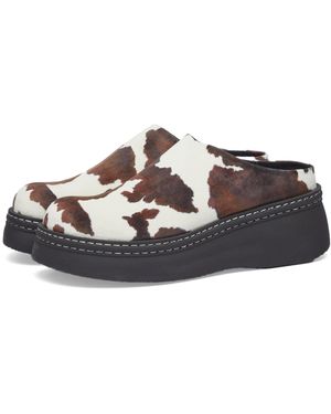 Miista Kristi Cow Print Mules - Brown