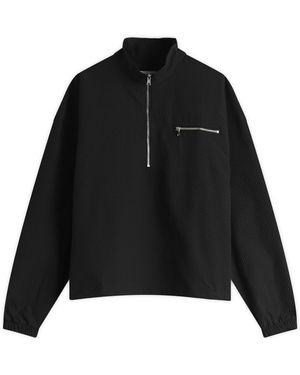 MKI Miyuki-Zoku Seersucker Quarter Zip - Black