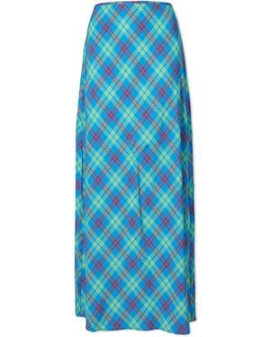 Kitri Mali Check Midi Skirt - Blue