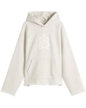 About Blank Monogram Cut Off Hoodie - White