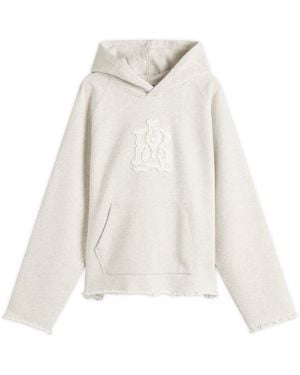 About Blank Monogram Cut Off Hoodie - White