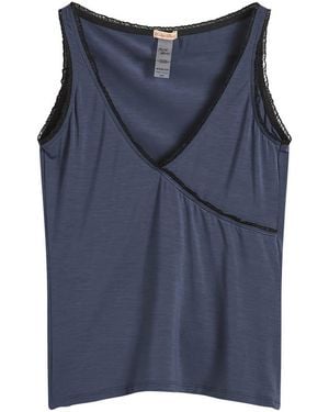 Fruity Booty Frill Wrap Vest Top - Blue