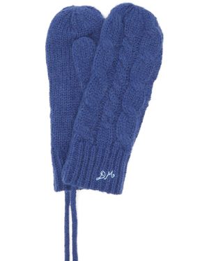 Damson Madder Cable String Mittens - Blue