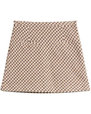 House Of Sunny Retro Blanket Mini Skirt - Natural