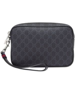 Gucci Gg Pouch With Strap - Black