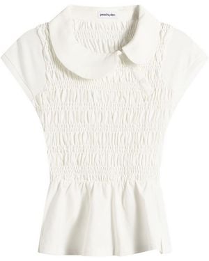 Peachy Den Ferdinand Polo Top - White