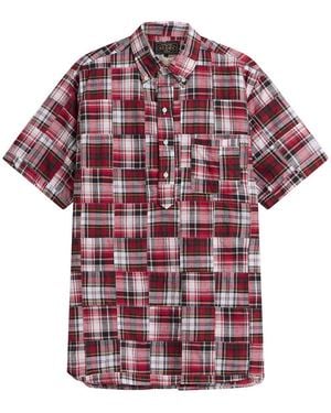 Beams Plus Pullover Patchwork Masras Shirt - Red