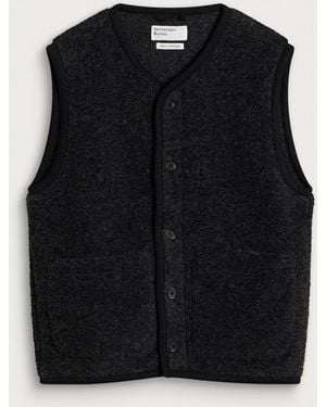 Universal Works Bouclet Fleece Lancaster Gilet Jacket - Black