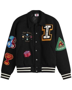 ICECREAM Trick Shot Collared Varsity Jacket - Black