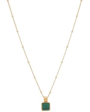 Missoma X Lucy Williams Square Malachite Necklace - Metallic