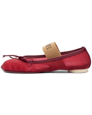 Maison Margiela Mm6 Mesh Moulded Toe Ballet Shoes - Red