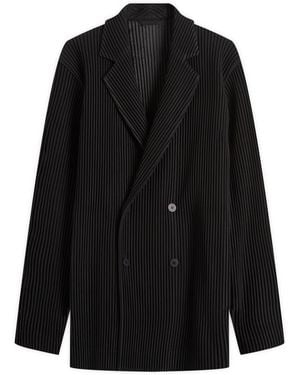 Homme Plissé Issey Miyake Homme Plissé Double Breasted Jacket - Black