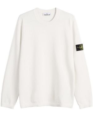 Stone Island Micro Stitch Crew Neck Jumper - White