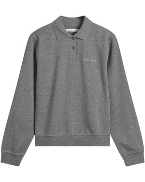 Samsøe & Samsøe Sadory Long Sleeve Polo Top - Grey