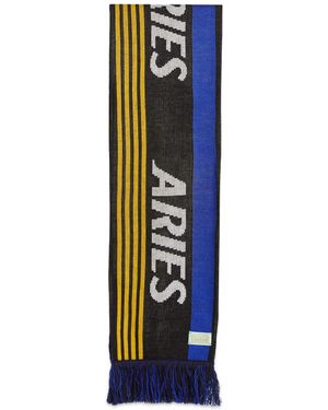 Aries Knit Tasselled Credit Card Scarf - Blue