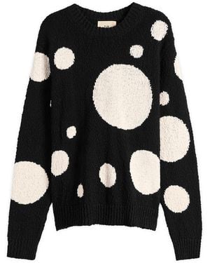 Folk Chain Crew Sweater - Black