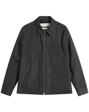 Jil Sander Nylon Zip Up Shirt Jacket - Black