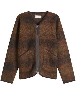 Universal Works Alps Fleece Zip Liner Jacket - Brown