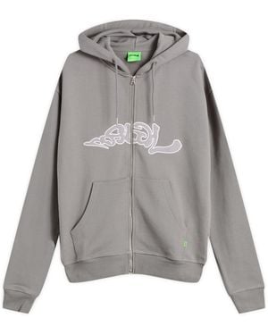 Postalco Trip Applique Zip Hoodie - Grey