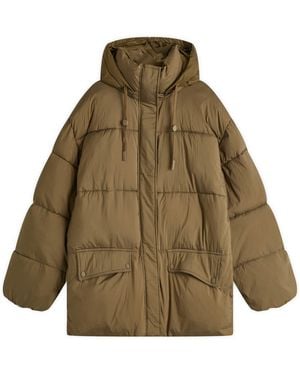 Closed Cropped Puffer Jacket - Green