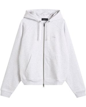Dime Cursive Small Logo Zip Hoodie - White