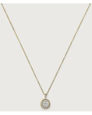 Missoma Molten Soft Square Pavé Pendant Necklace - Metallic