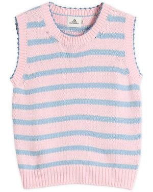 SUNDAYFRUITMARKET Candy Cropped Knitted Vest - Pink