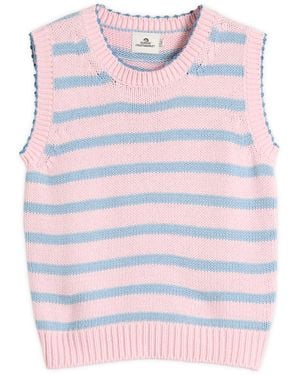 SUNDAYFRUITMARKET Candy Cropped Knitted Vest - Pink