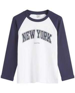 Sporty & Rich New York Ivy Baseball T-Shirt - Blue