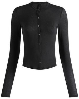 Skims Sheer Modal Cardigan - Black