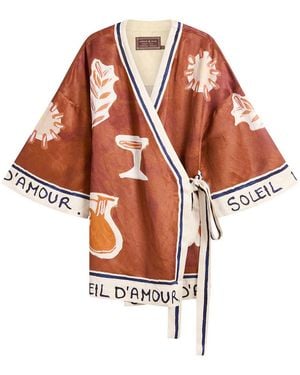 ALÉMAIS Soleil D'Amour Wrap Mini Dress - Brown