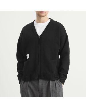 WTAPS Palmer Logo-Appliquéd Checked Jacquard-Knit Cardigan in