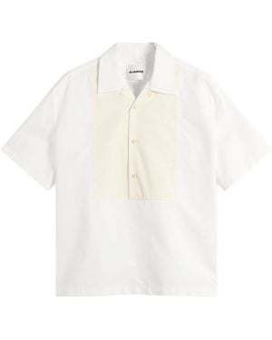 Jil Sander Boxy Fit Bowling Contrast Color Shirt - White