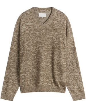 Maison Margiela Cotton Wool V-Neck - Brown